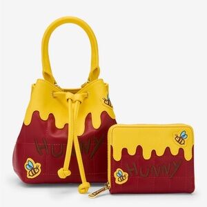 Loungefly Disney Winnie the Pooh Honey Drip Bucket Crossbody Bag/Wallet Combo